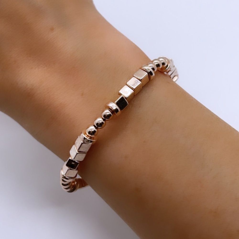 NWT Wool + Pepper Co. Rose Gold Beaded Bracelet